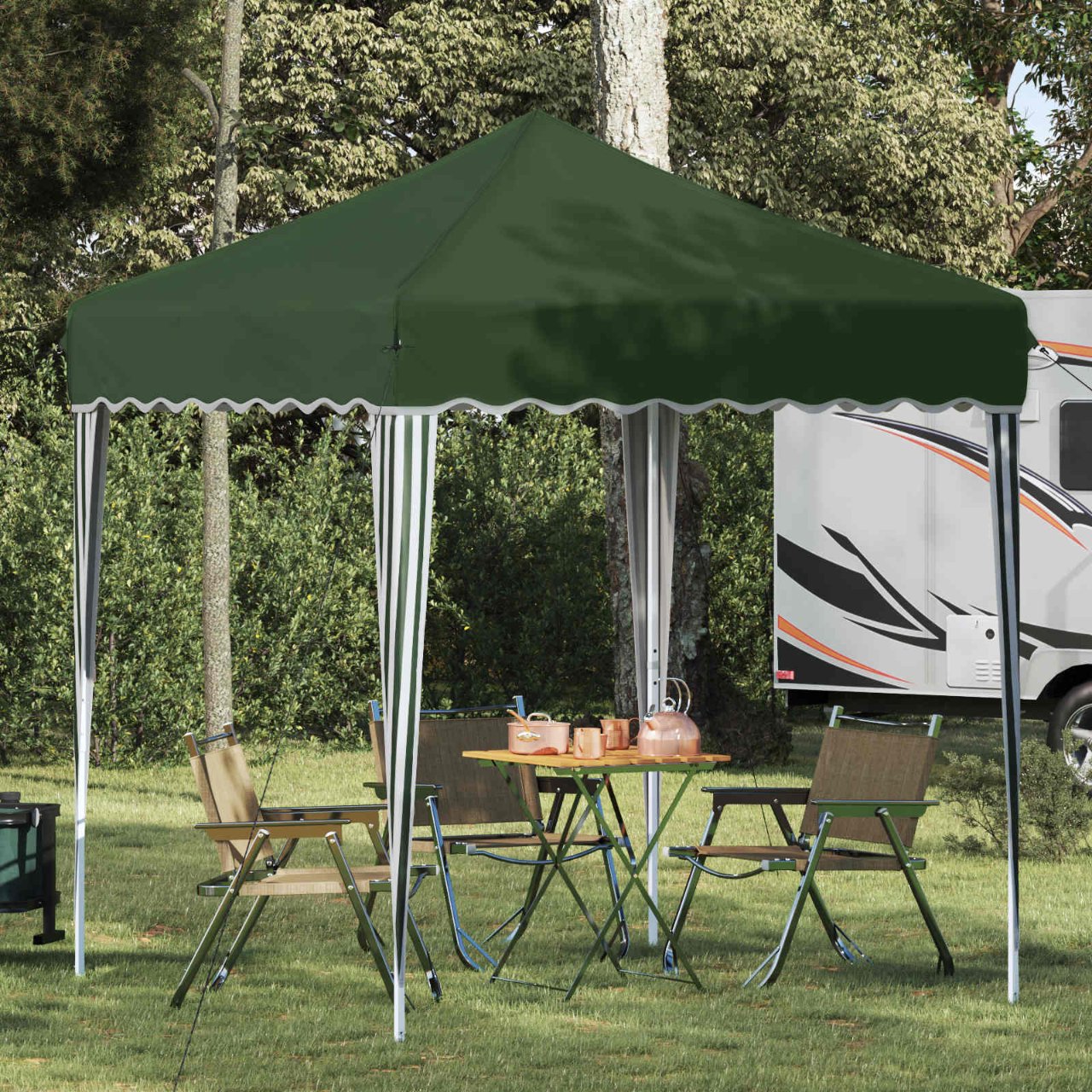 Pop-up Partyzelt 195 x 195 x 245 cm Creme Oxford-Stoff