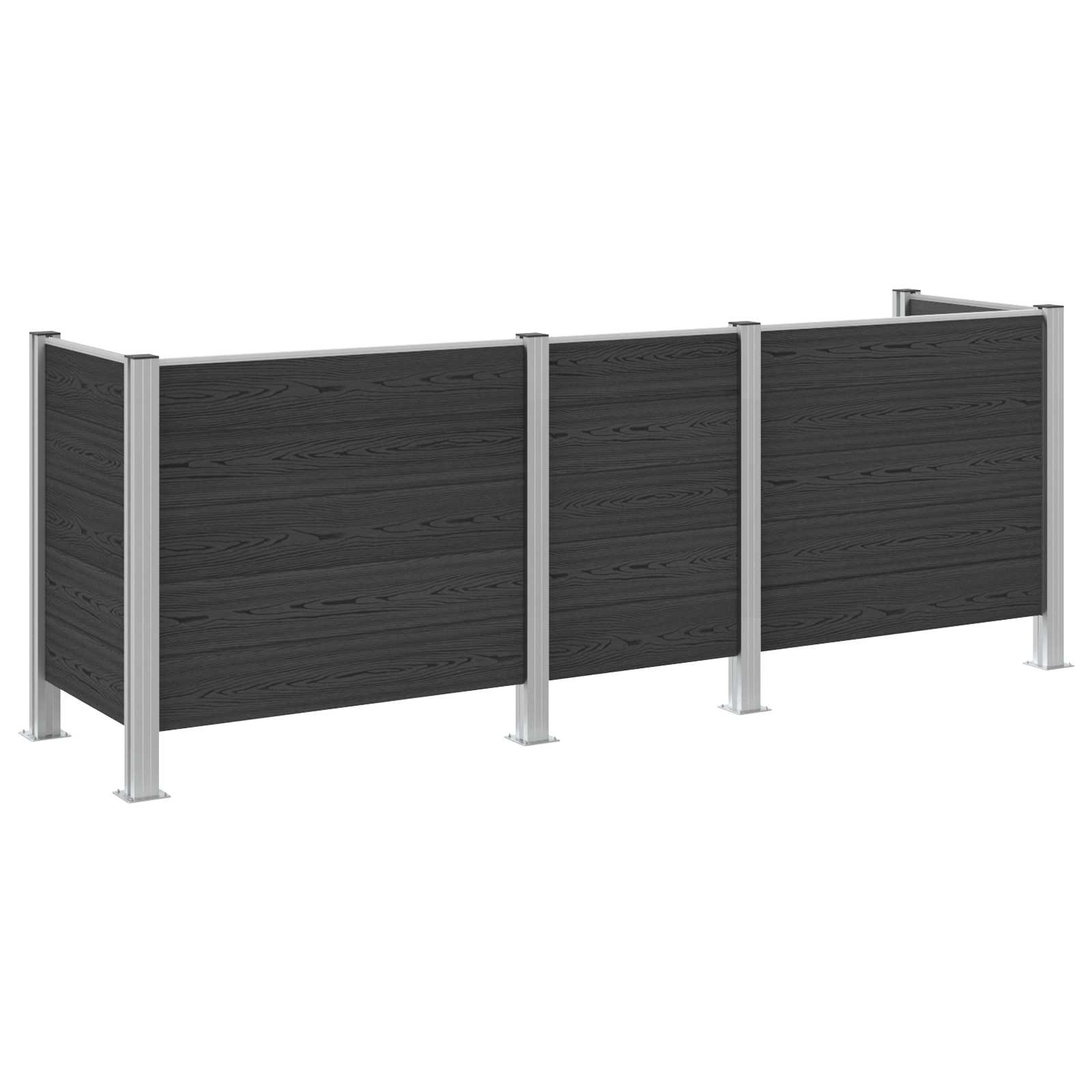 Mülltonnenzaun Braun 161 x 85 x 115 cm Aluminium und WPC