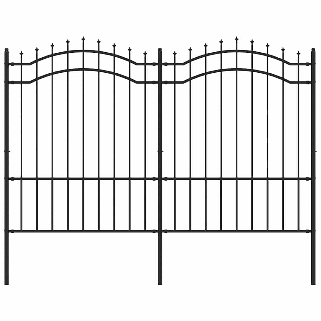 Gartenzaun Woerden mit Speerspitze Schwarz 240 x 75 cm Stahl