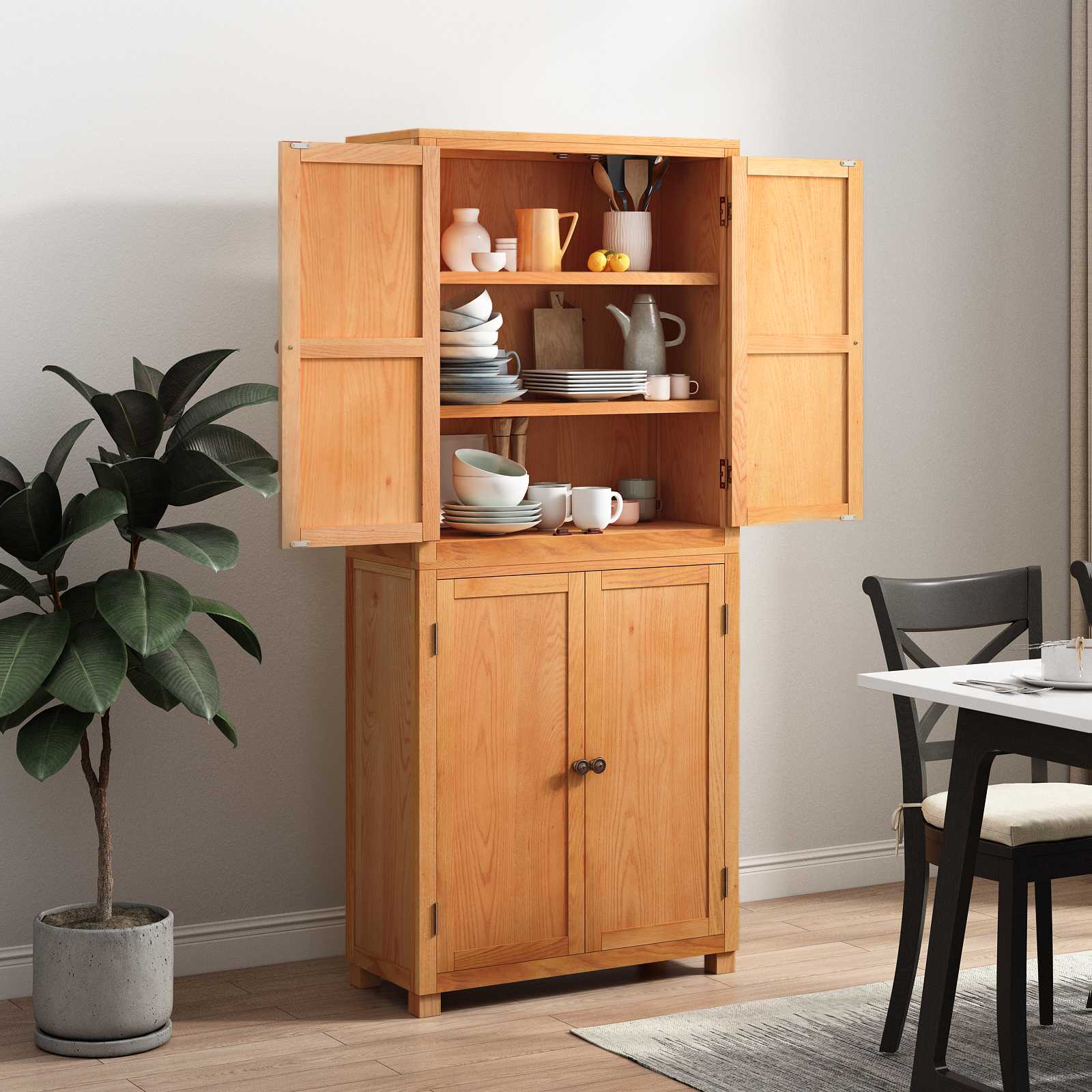 Aufbewahrungsmöbel-Set mit Regal 2 Stk. Natur 80 x 35 x 185 cm