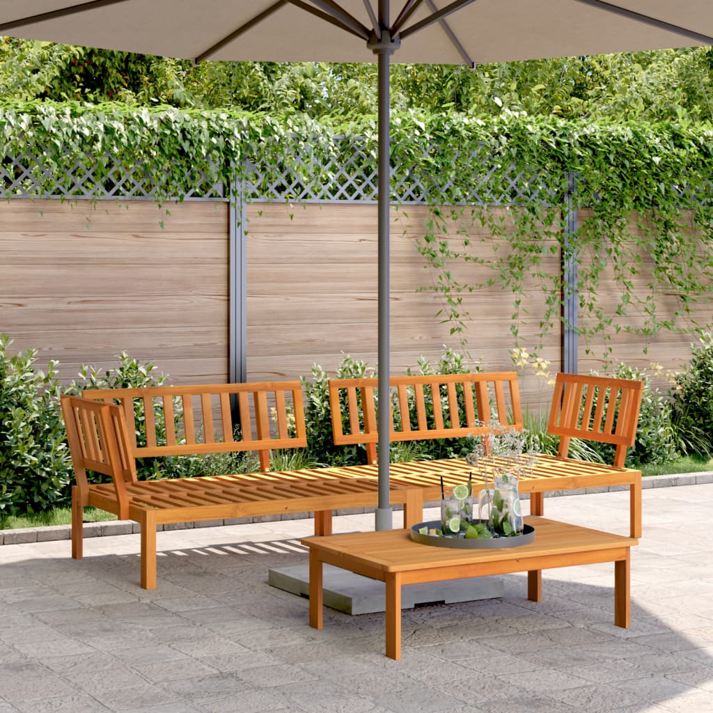 3-tlg. Garten-Sofagarnitur aus Paletten Massivholz Akazie