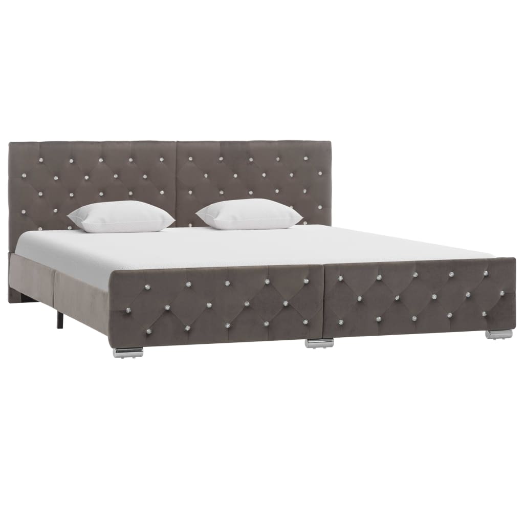 Bettgestell Grau Samt 120x200 cm