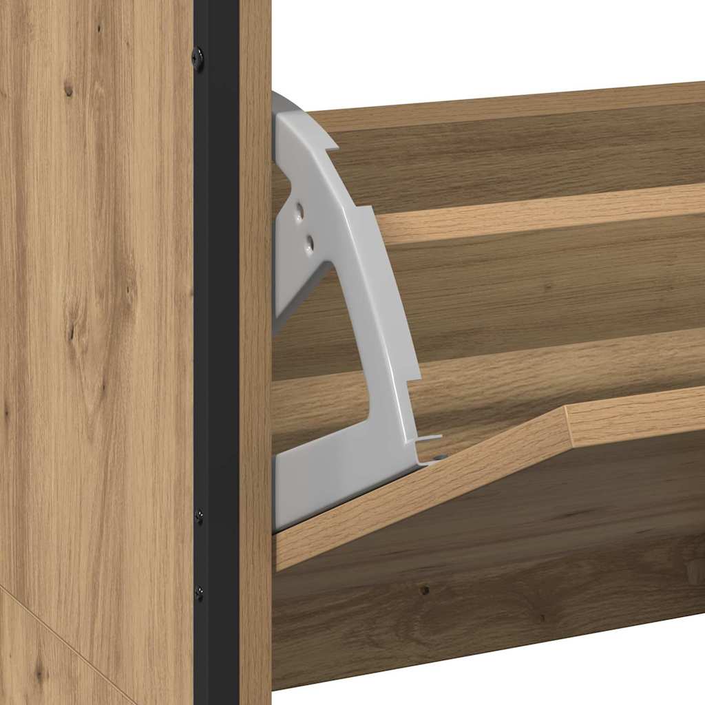 Schuhschrank mit 4 Klappen Sonoma-Eiche 100x34x112 cm