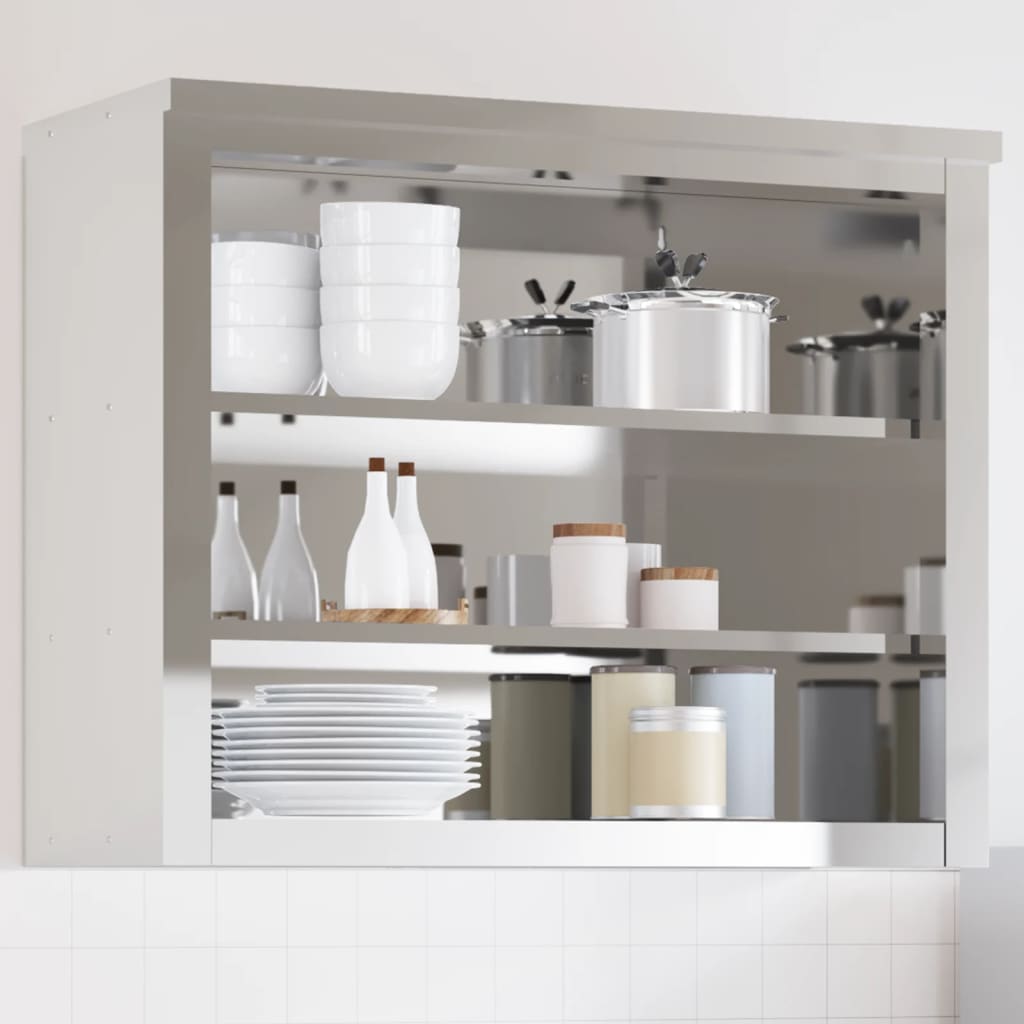 Küchen-Wandschrank mit Schiebetüren Edelstahl