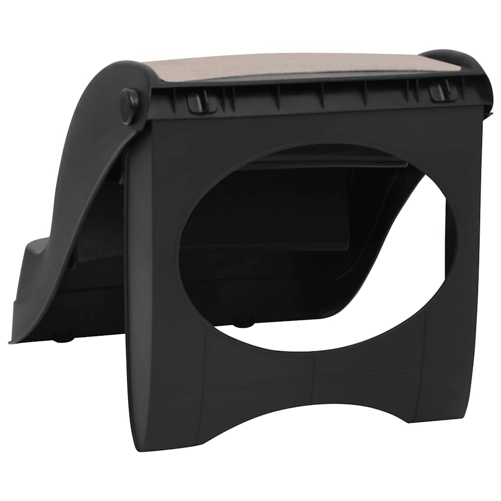 Hundetreppe mit 3 Stufen Klappbar Creme 50x38x38 cm Kunststoff