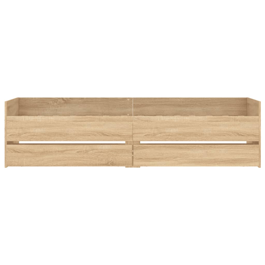 Bett mit Schubladen Braun Eiche-Optik 75x190 cm