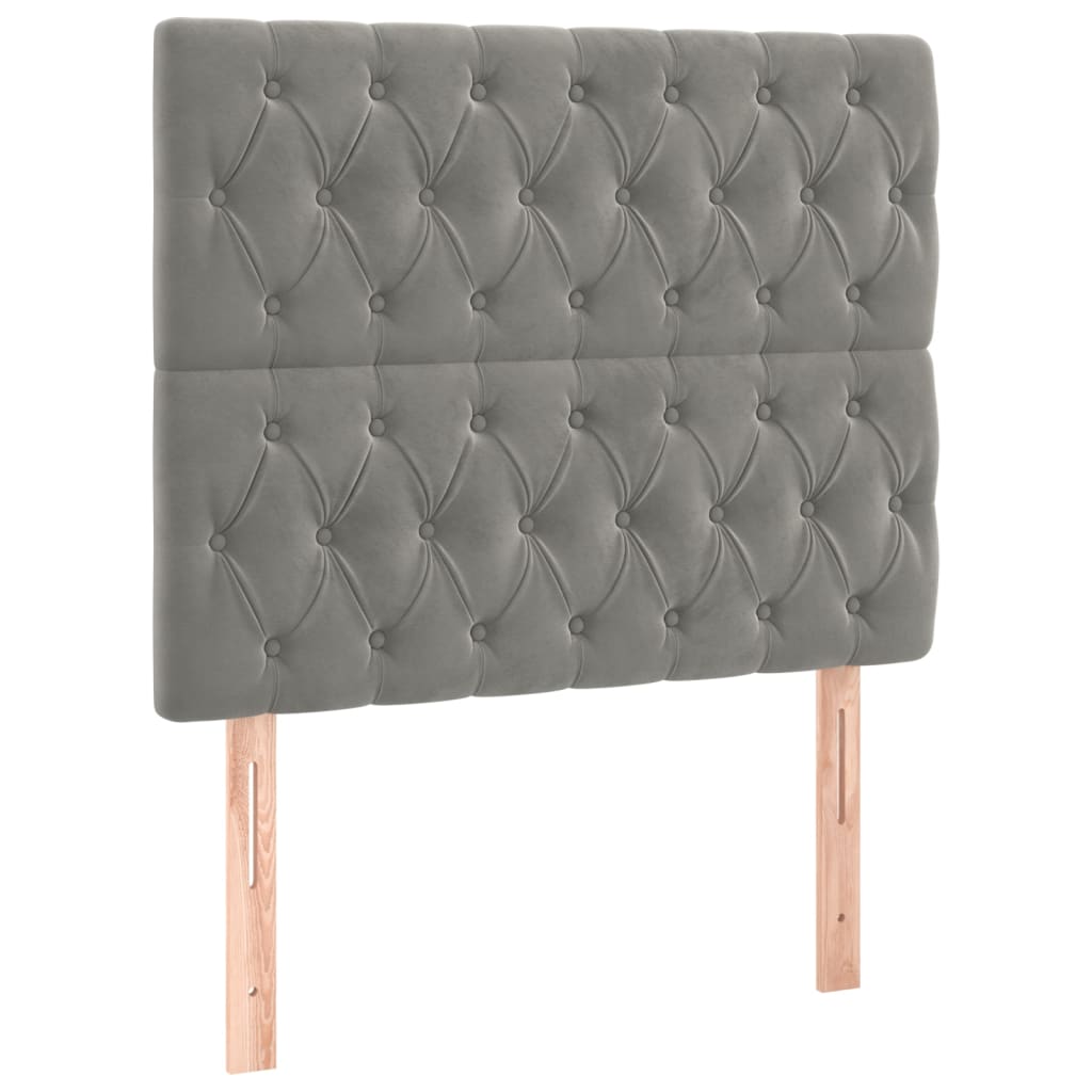 Kopfteil Hellgrau 80x7x118/128 cm Samt