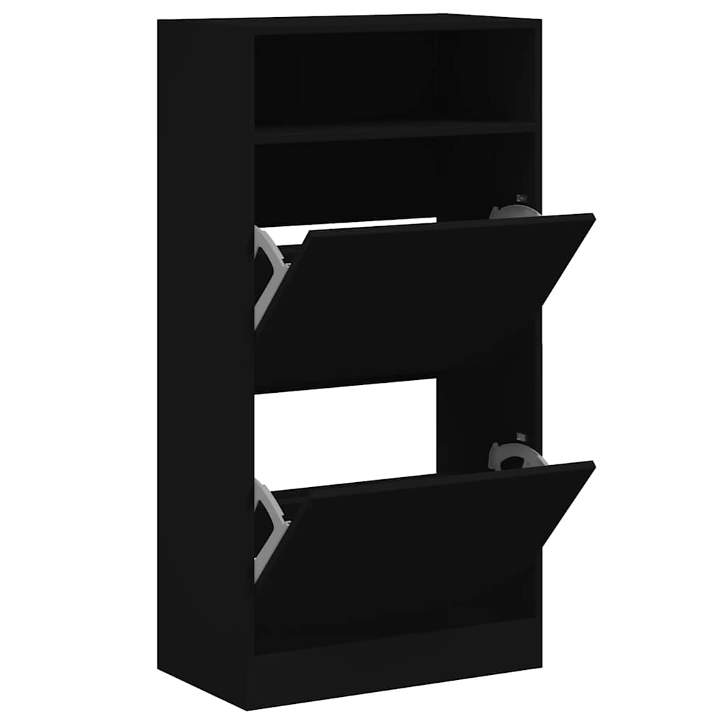 Schuhschrank mit 2 Klappen Weiß 80x34x116 cm