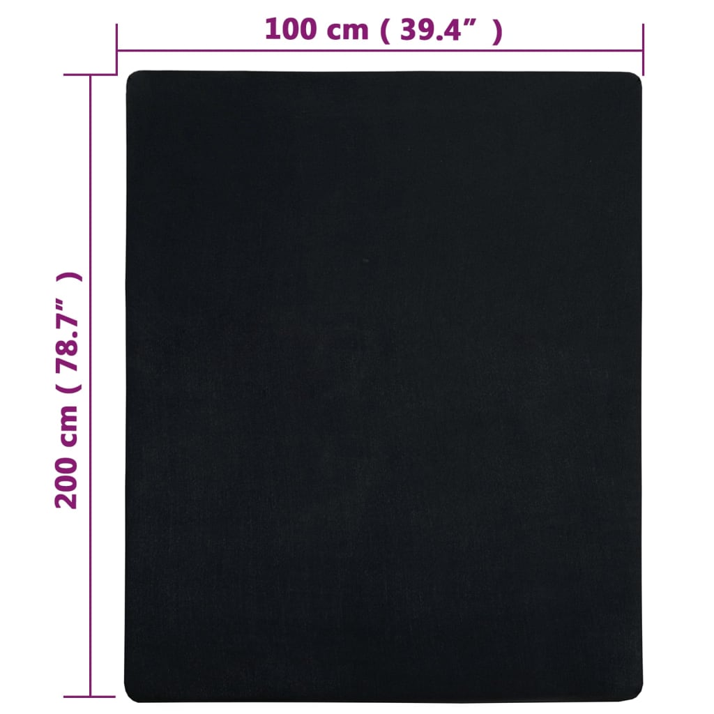 Spannbettlaken Jersey Anthrazit 90x200 cm Baumwolle