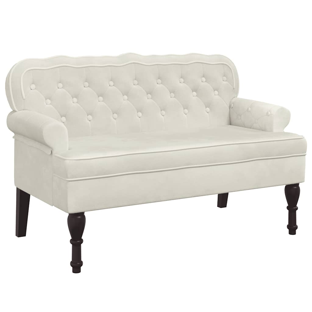 Sitzbank mit Rückenlehne Dunkelgrau 119,5x64,5x75 cm Samt