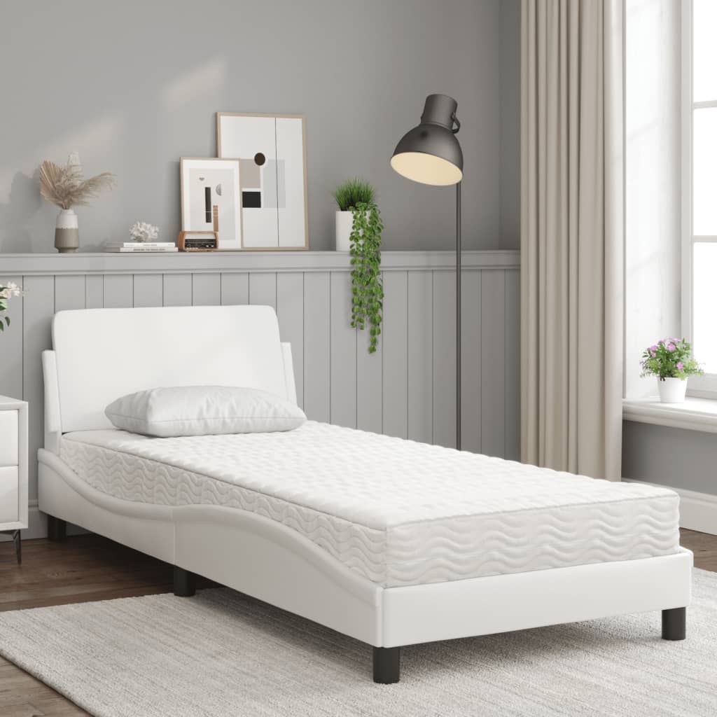 Bett mit Matratze "Dover" Schwarz 80x200 cm Kunstleder