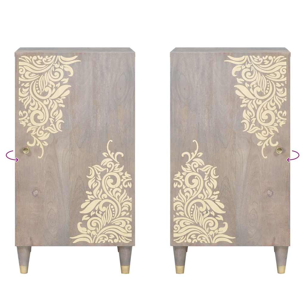 Sideboard mit Regal Braun 40 x 33 x 75 cm Massivholz Mango