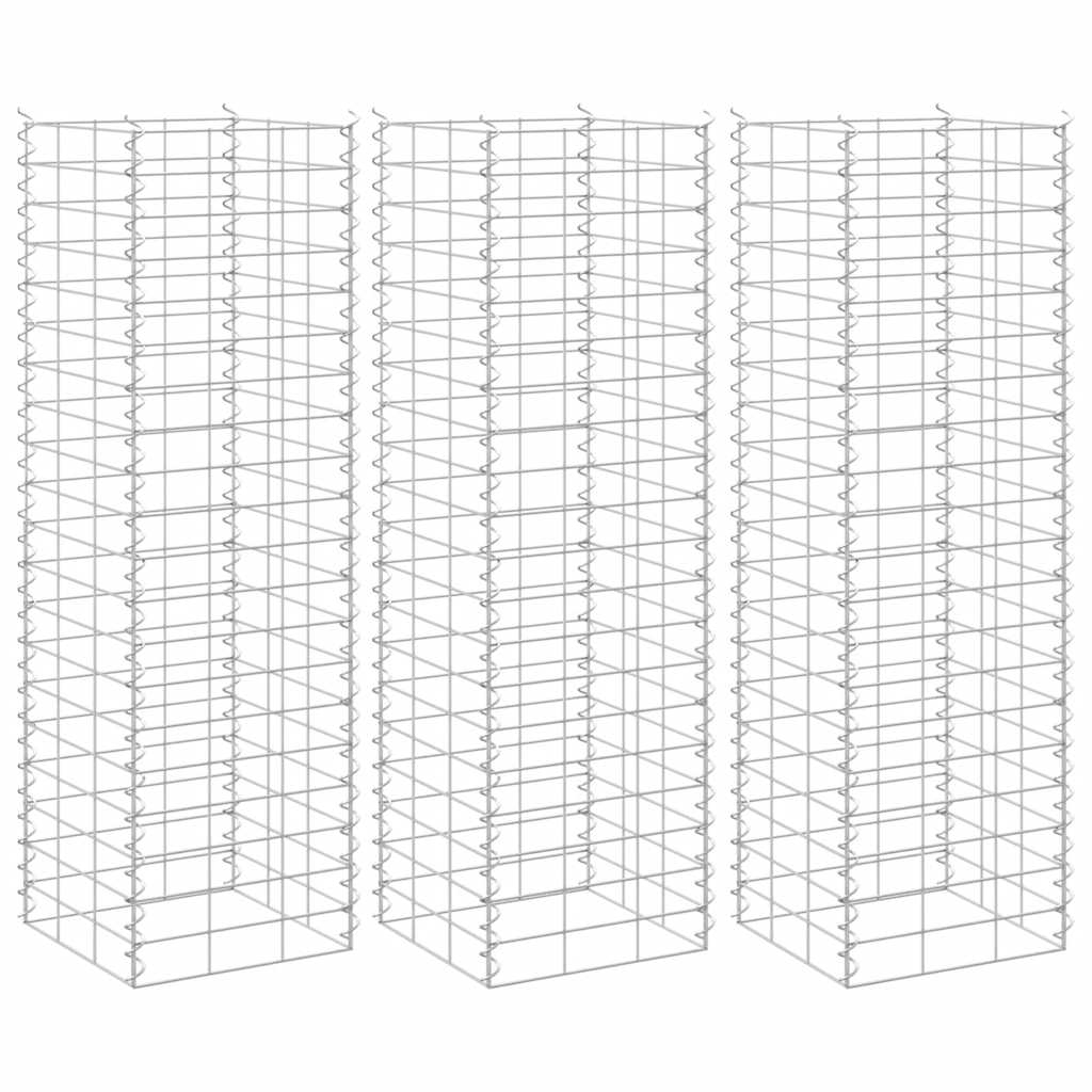Gabionen-Hochbeete 3 Stk. 30x30x50 cm Eisen
