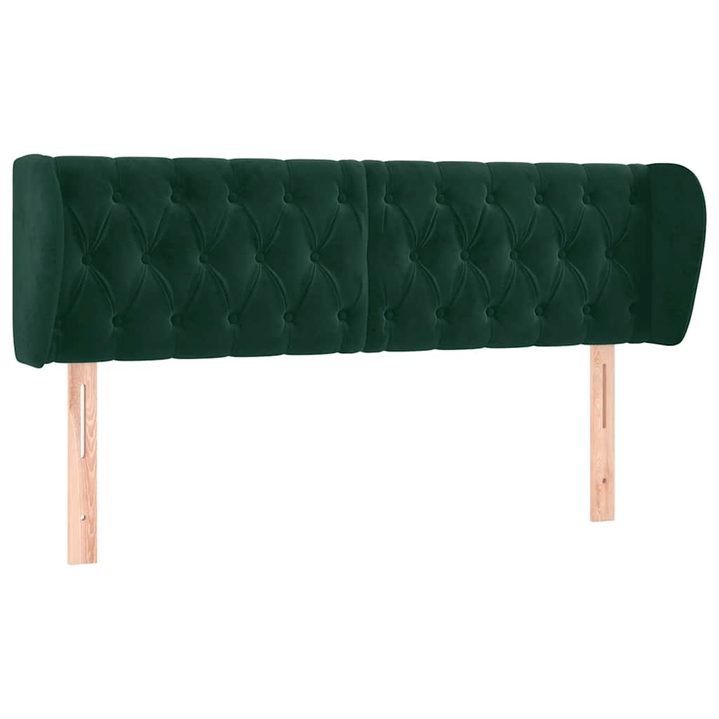 Kopfteil mit Ohren Dunkelblau 93x23x78/88 cm Samt