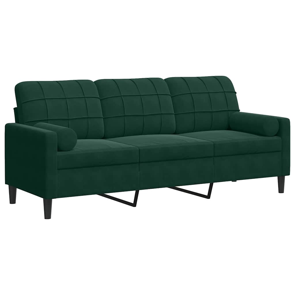 2-Sitzer-Sofa mit Zierkissen Hellgrau 120 cm Samt