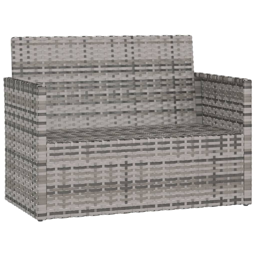 Gartenbank mit Kissen Schwarz 105 cm Poly Rattan