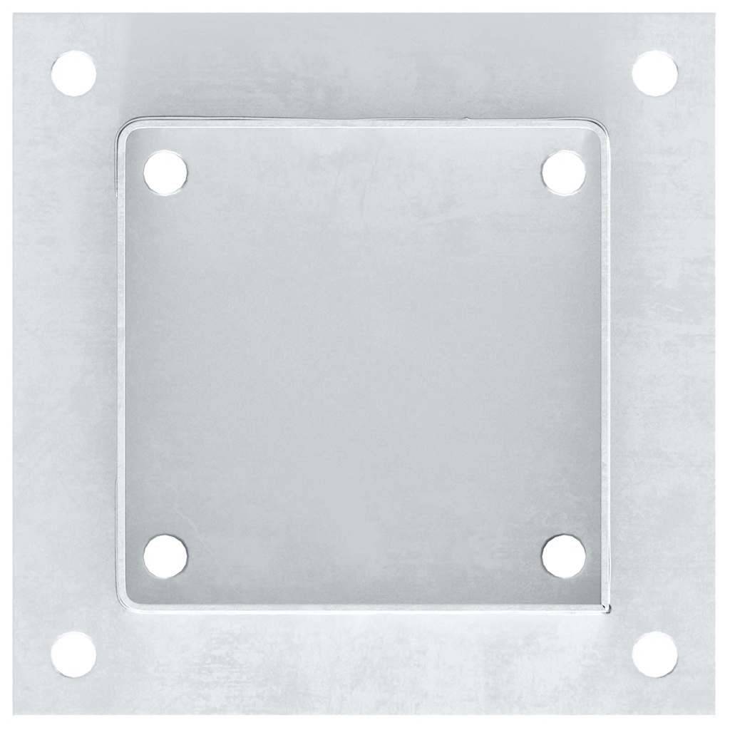 Pfostenträger Quadratisch 4Stk. Silber 46x46mm Verzinkter Stahl