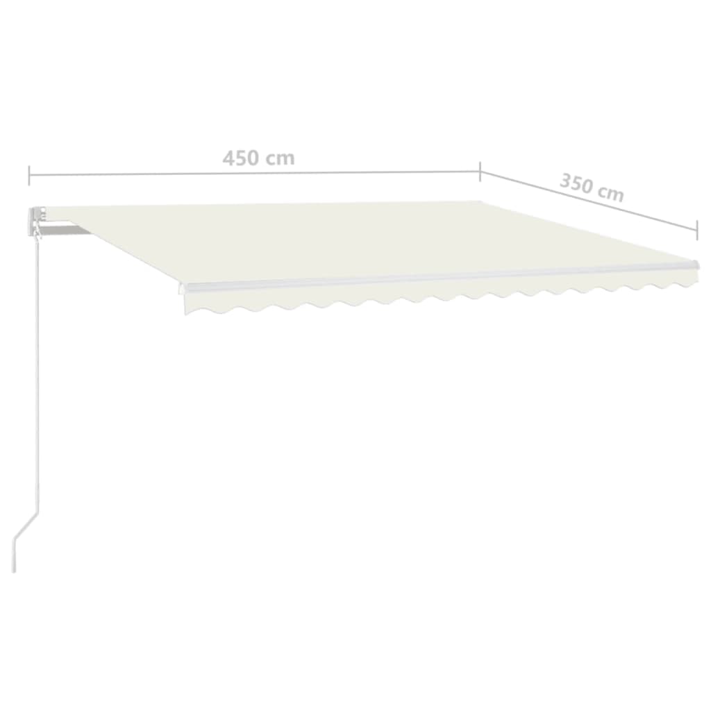 Markise Manuell Einziehbar mit LED 300x250 cm Blau und Weiß
