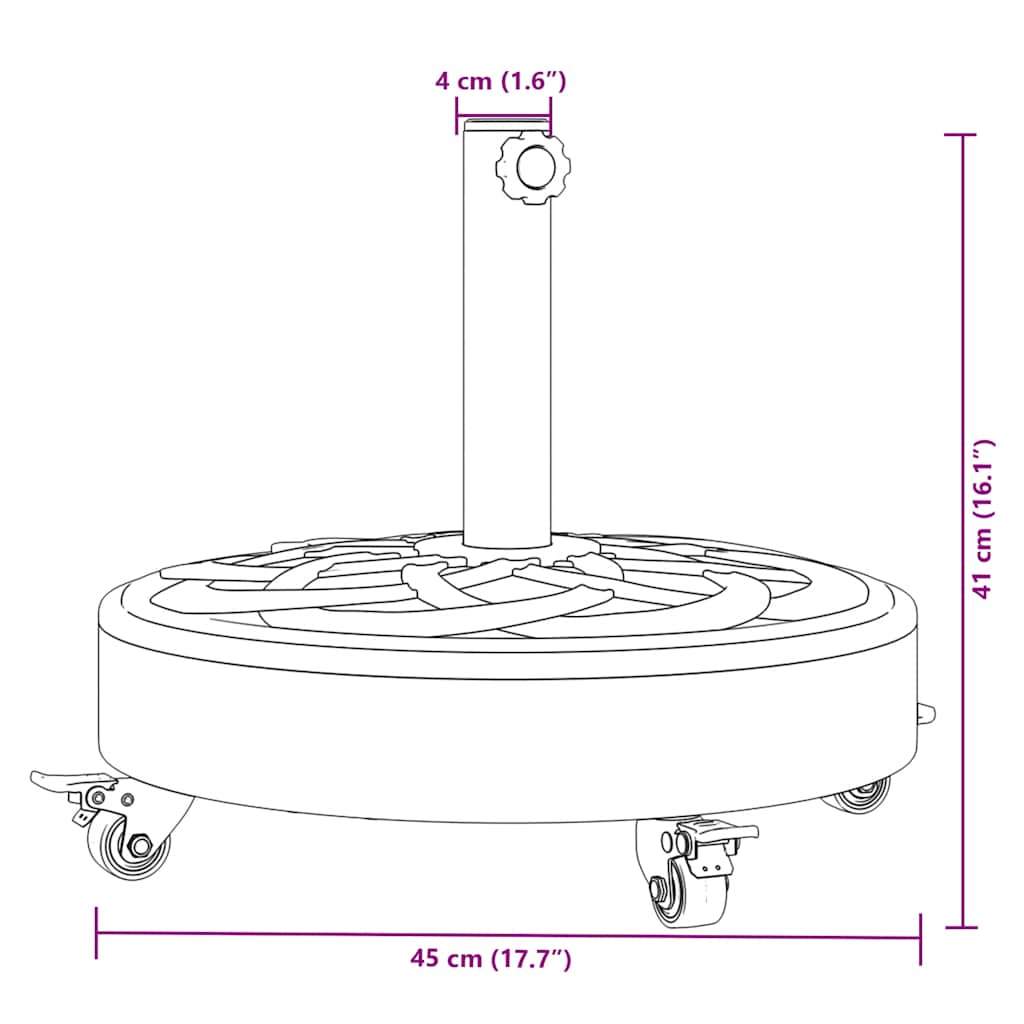 Sonnenschirmständer für Ø38/48 mm Mast 12 kg Rund