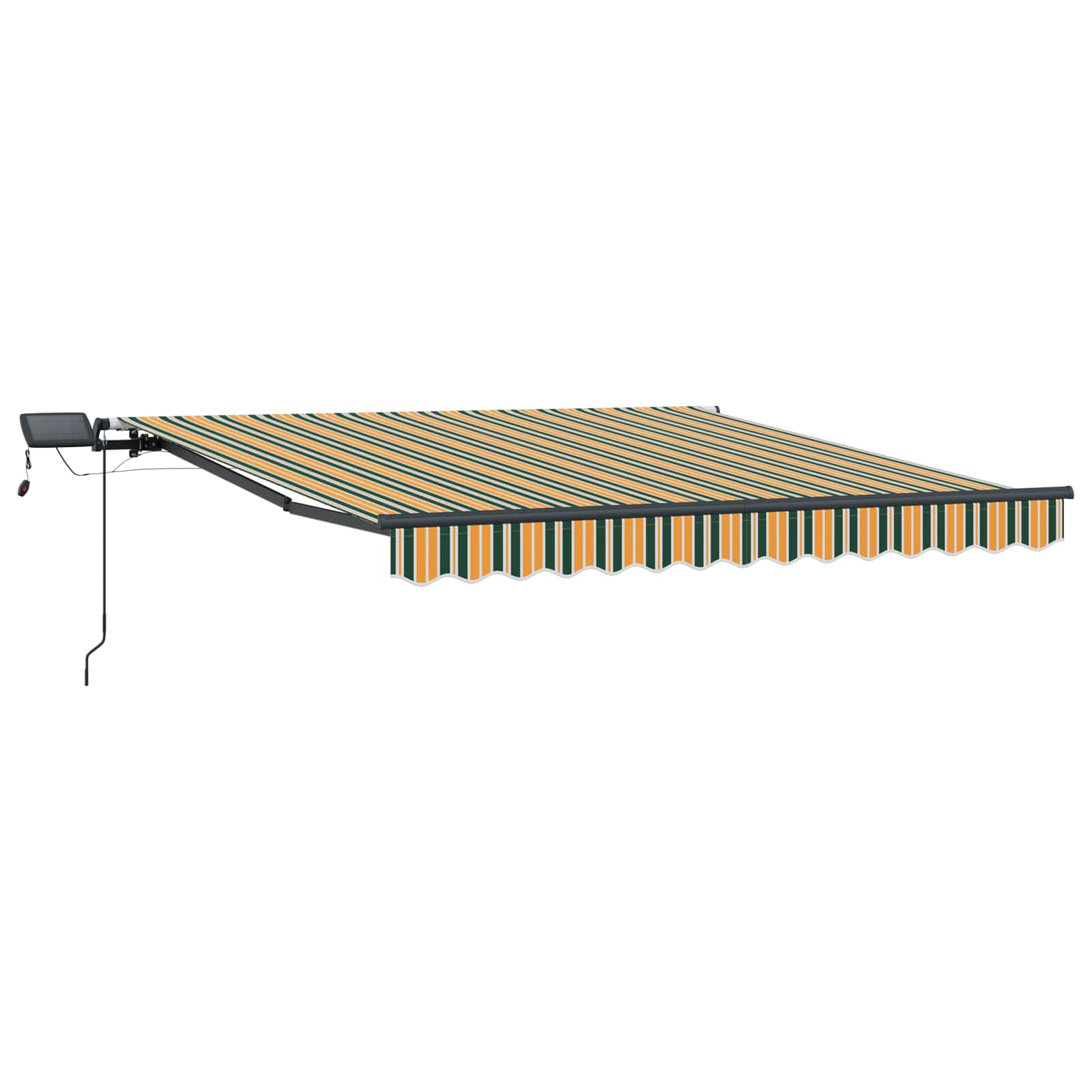 Markise Manuell Einziehbar mit LED 300x250 cm Blau und Weiß