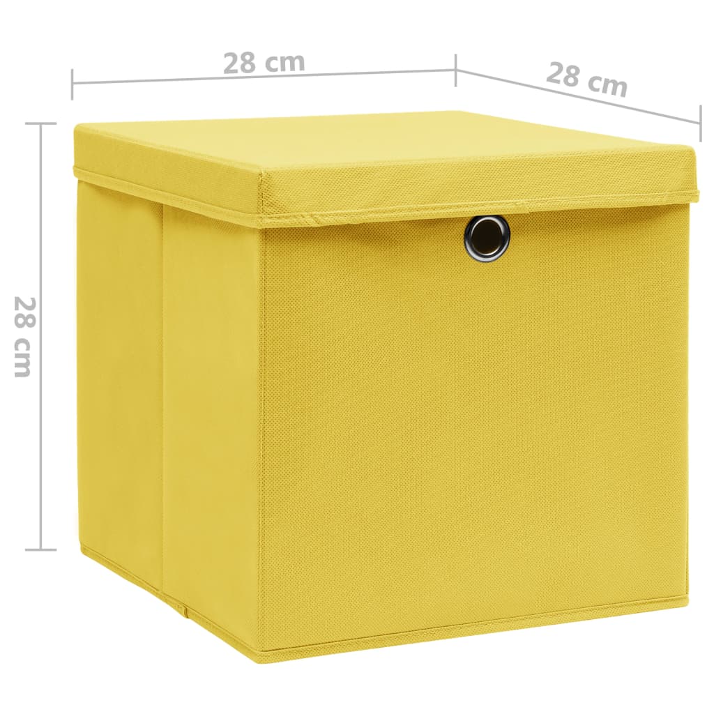 Aufbewahrungsboxen mit Deckeln 10 Stk. 28x28x28 cm Schwarz
