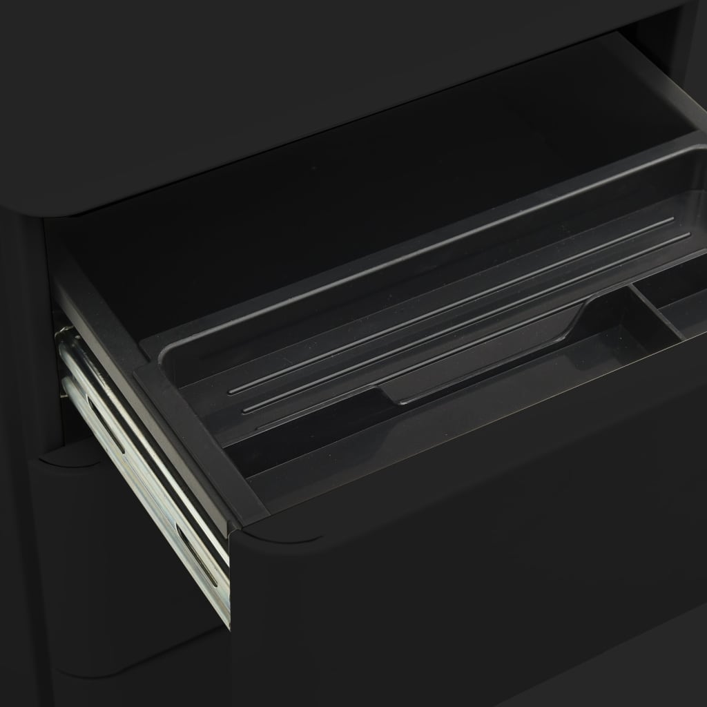 Aktenschrank mit Rollen Weiß 30x45x59 cm Stahl