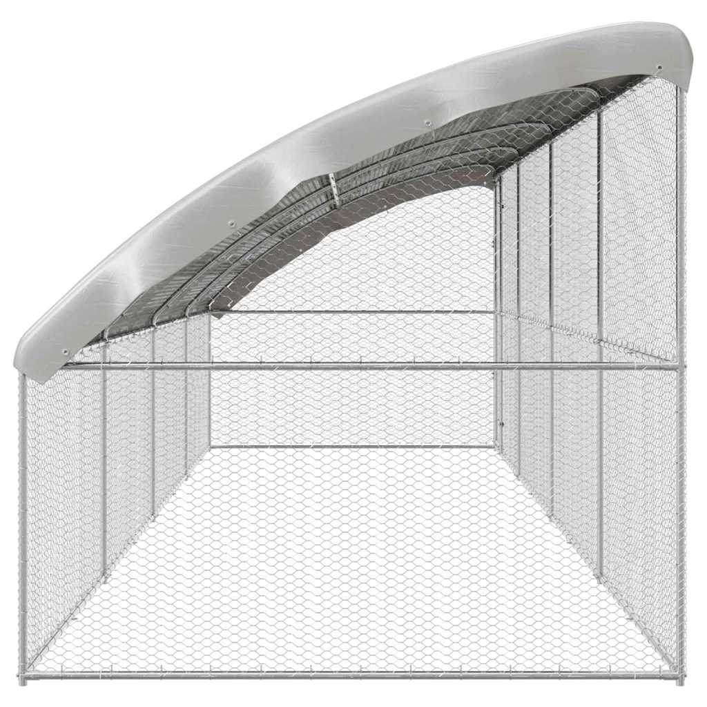 Hühnerkäfig 2 pcs Silber 400 x 200 x 200 cm Verzinkter Stahl