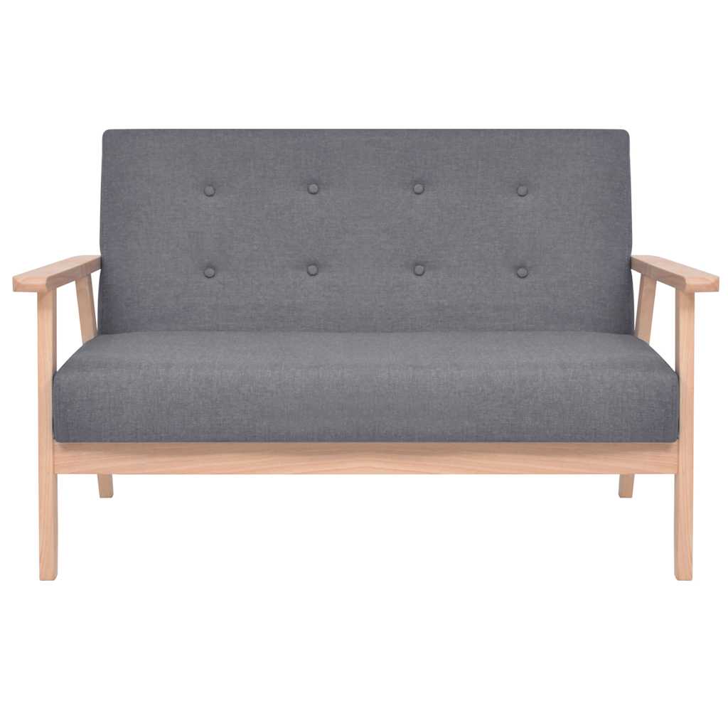 2-Sitzer-Sofa Stoff Hellgrau