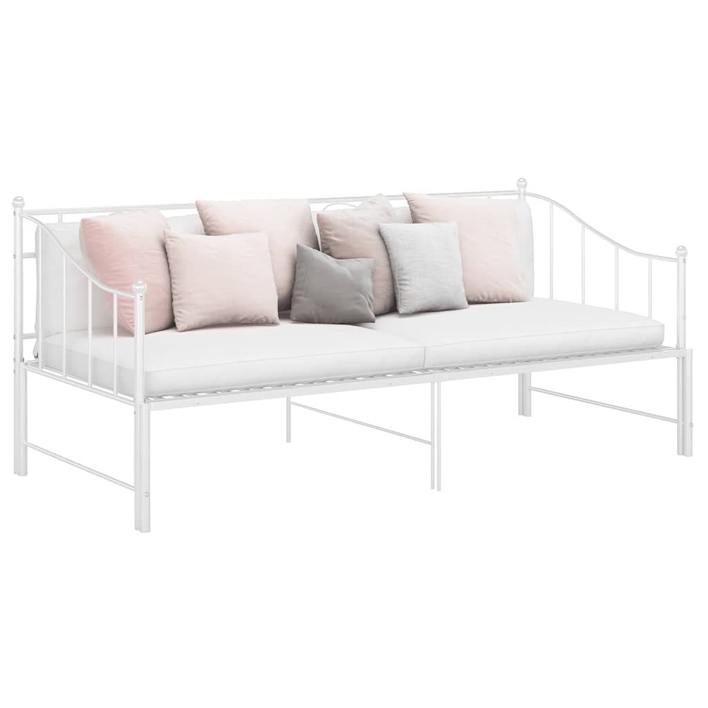 Ausziehsofa Bettgestell Schwarz Metall 90x200 cm