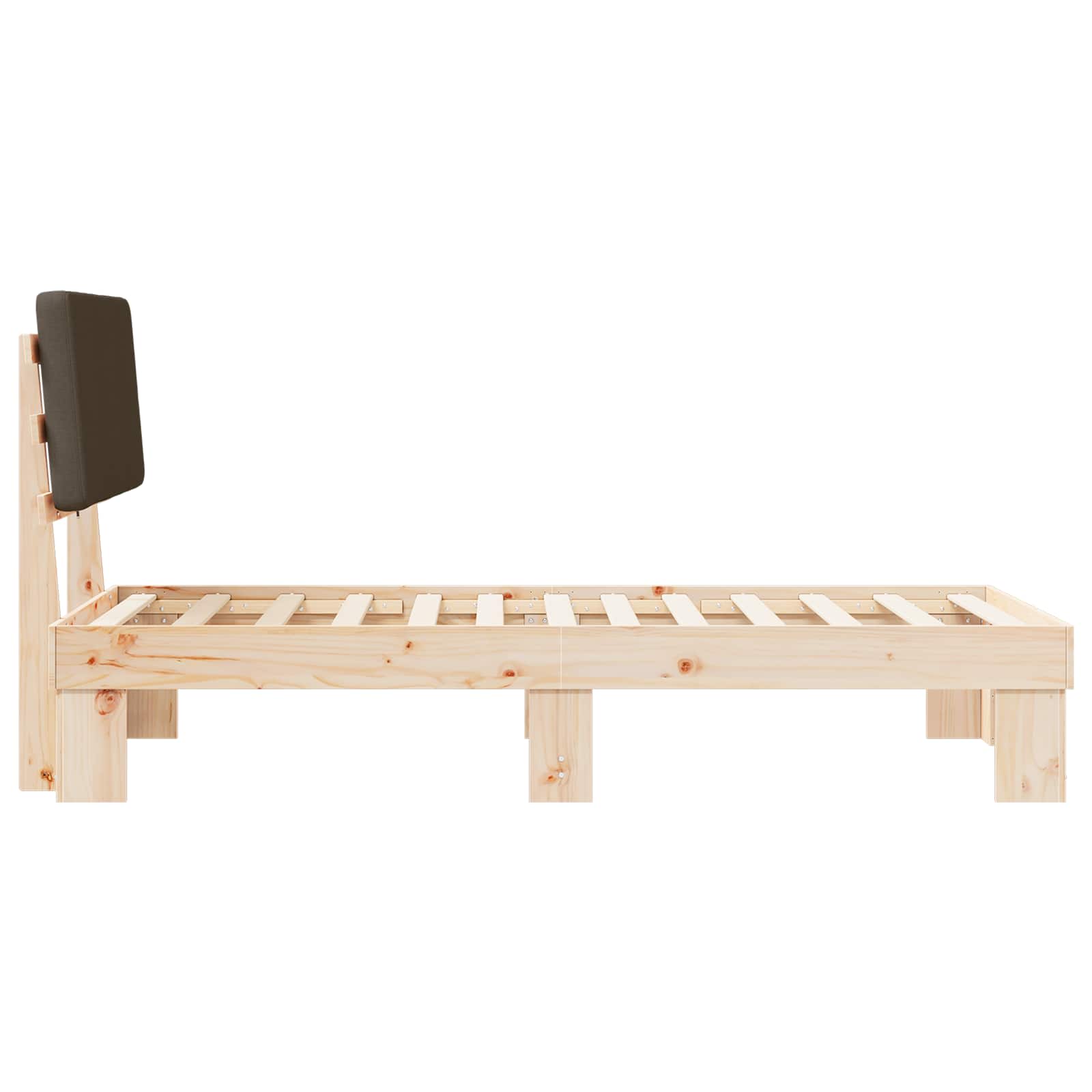 Bettgestell mit gepolstertem Kopfteil Hellgrau 200 x 200 cm
