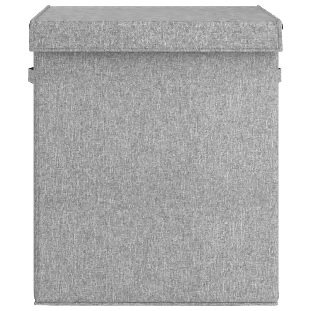 Faltbarer Wäschekorb Grau 26 x 34,5 x 59,5cm Leinenimitat Stoff