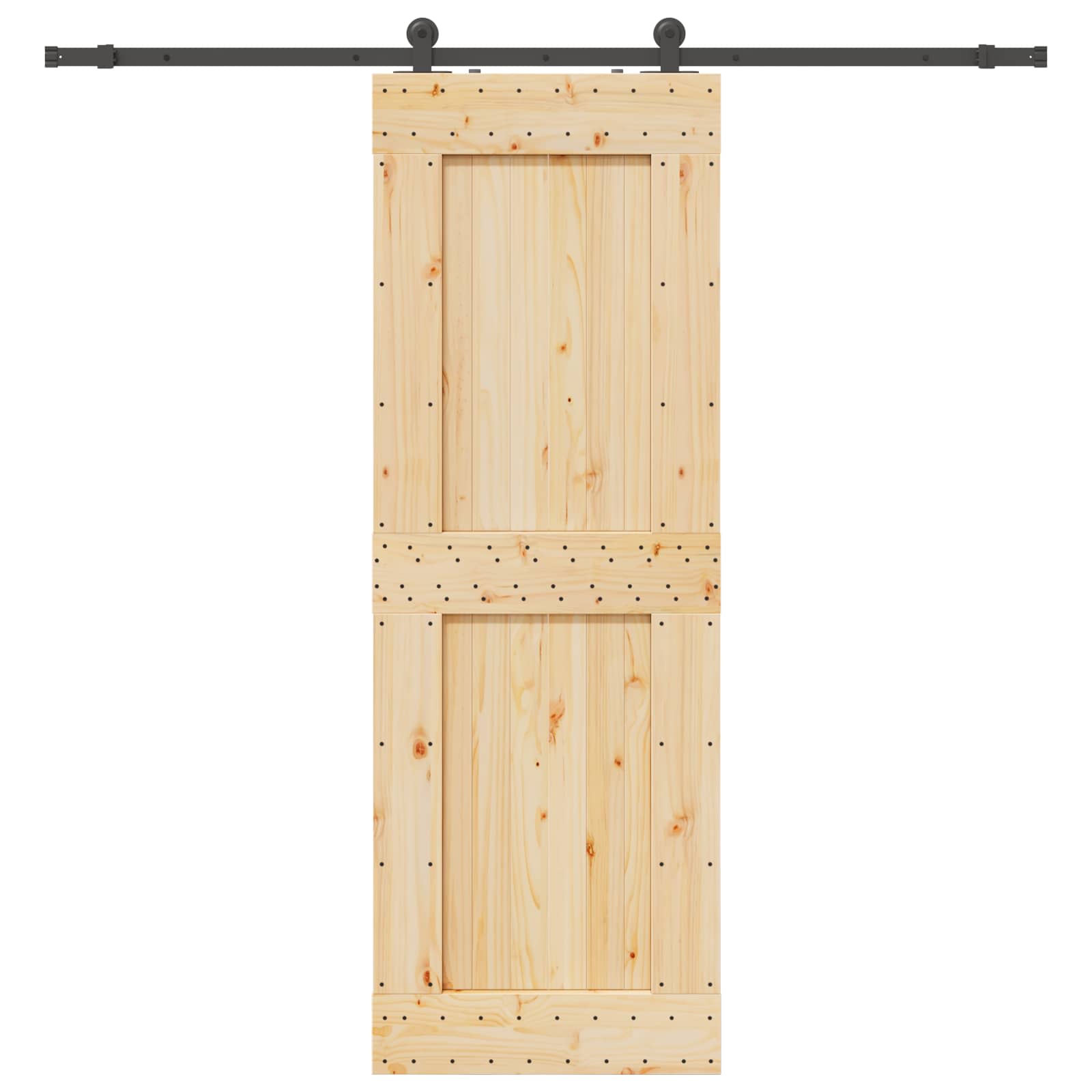 Schiebetür NARVIK Natürlich und Schwarz 70 x 210 cm (213,5 cm)