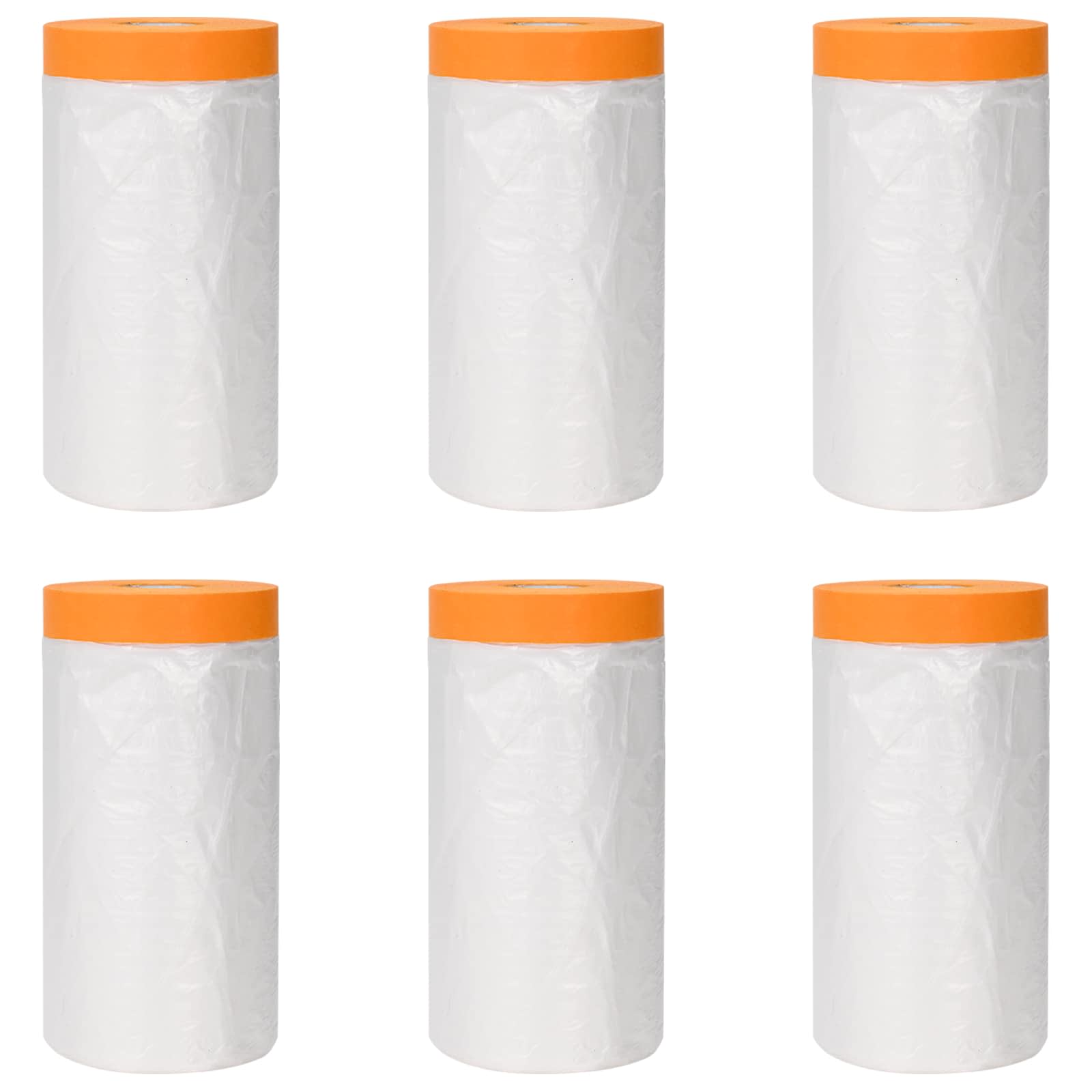 Staubschutzfolie mit Klebeband 6 pcs Transparent 30 x 3300 cm