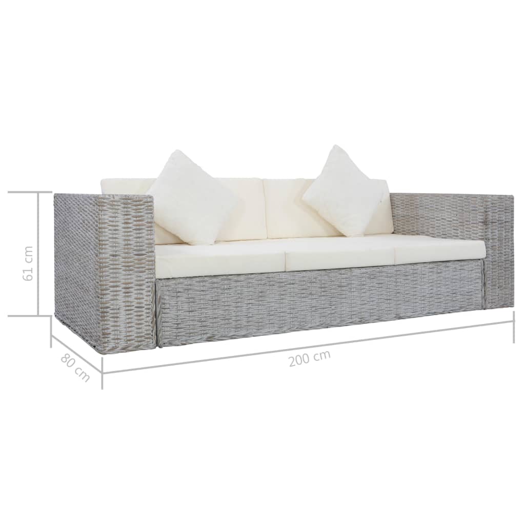 2-Sitzer Sofa Echtes Rattan