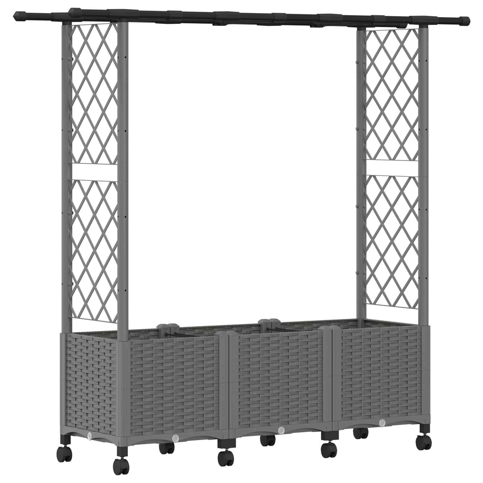 Hochbeet mit Rankgitter und Dach Braun 124 x 40 x 123 cm PP