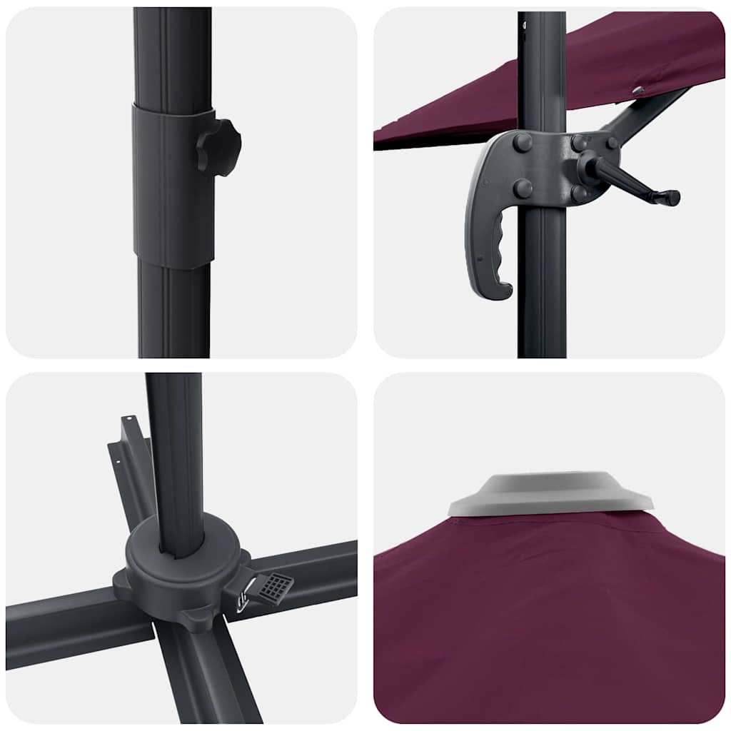 Roma Parasol Beige 286 x 284 x 265 cm Aluminium und Polyester