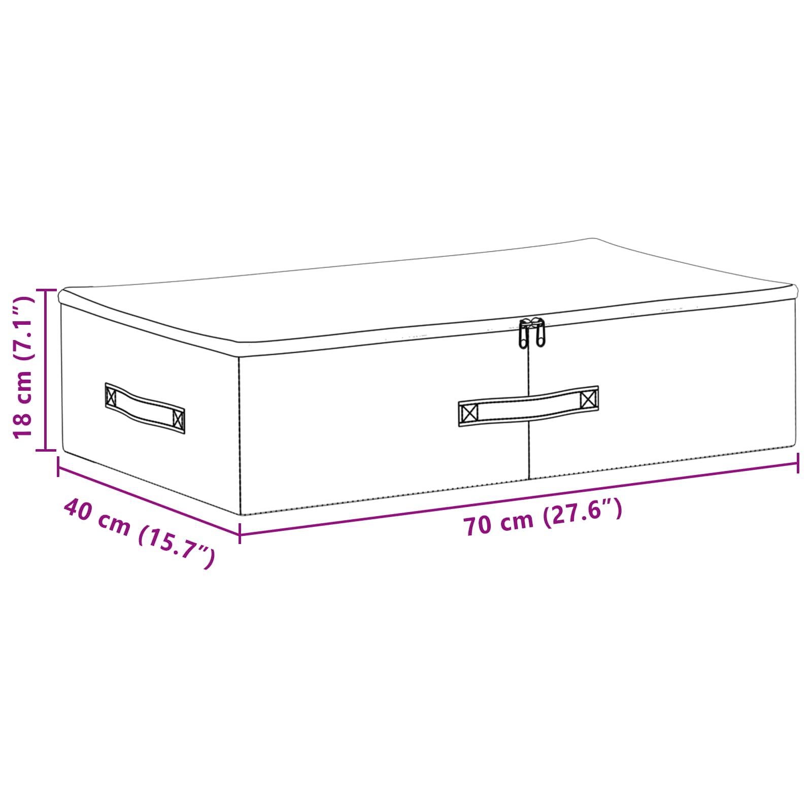 Aufbewahrungsbox Stoff 50x30x25 cm Anthrazit