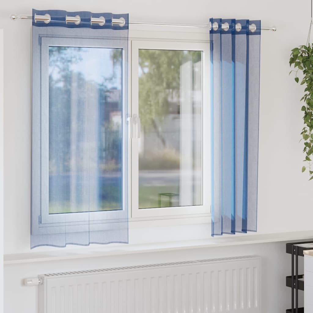 Voile Vorhänge mit Ösen 2 Stk. Apfelgrün 140x140 cm