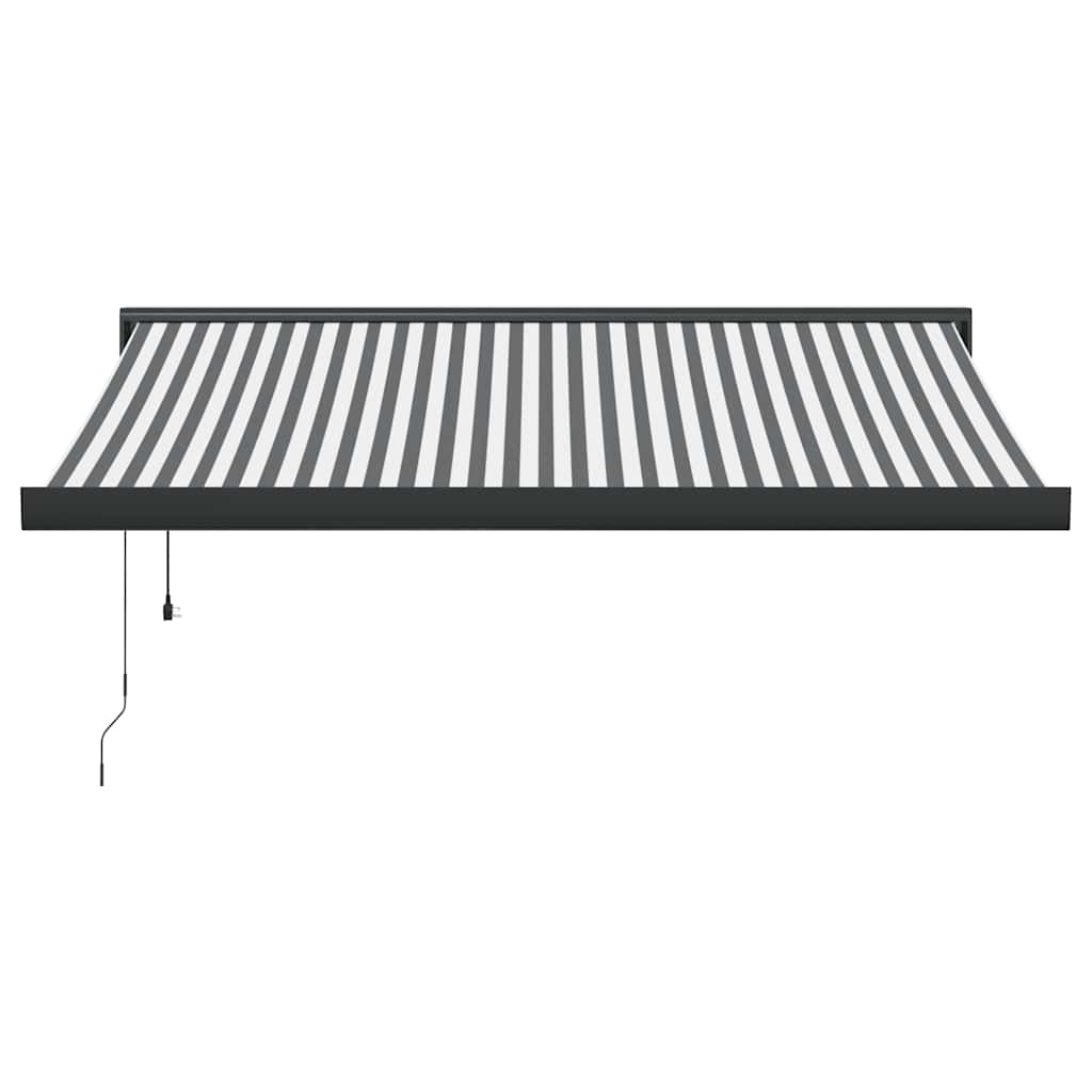 Markise Einziehbar Blau und Weiß 4x3 m Stoff und Aluminium