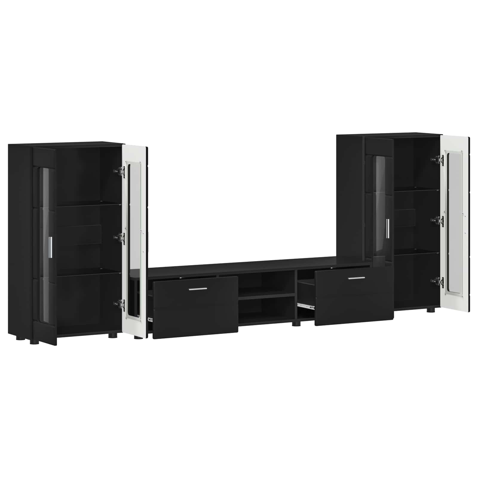 Highboard mit Regal FLORIN Weiß 60 x 35 x 182 cm Holzwerkstoff