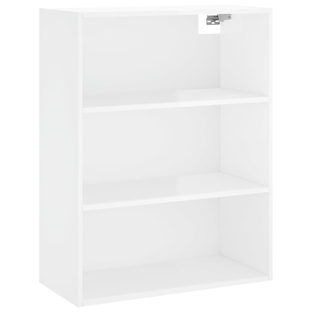 Highboard Hochglanz-Weiß 69,5x34x180 cm Holzwerkstoff