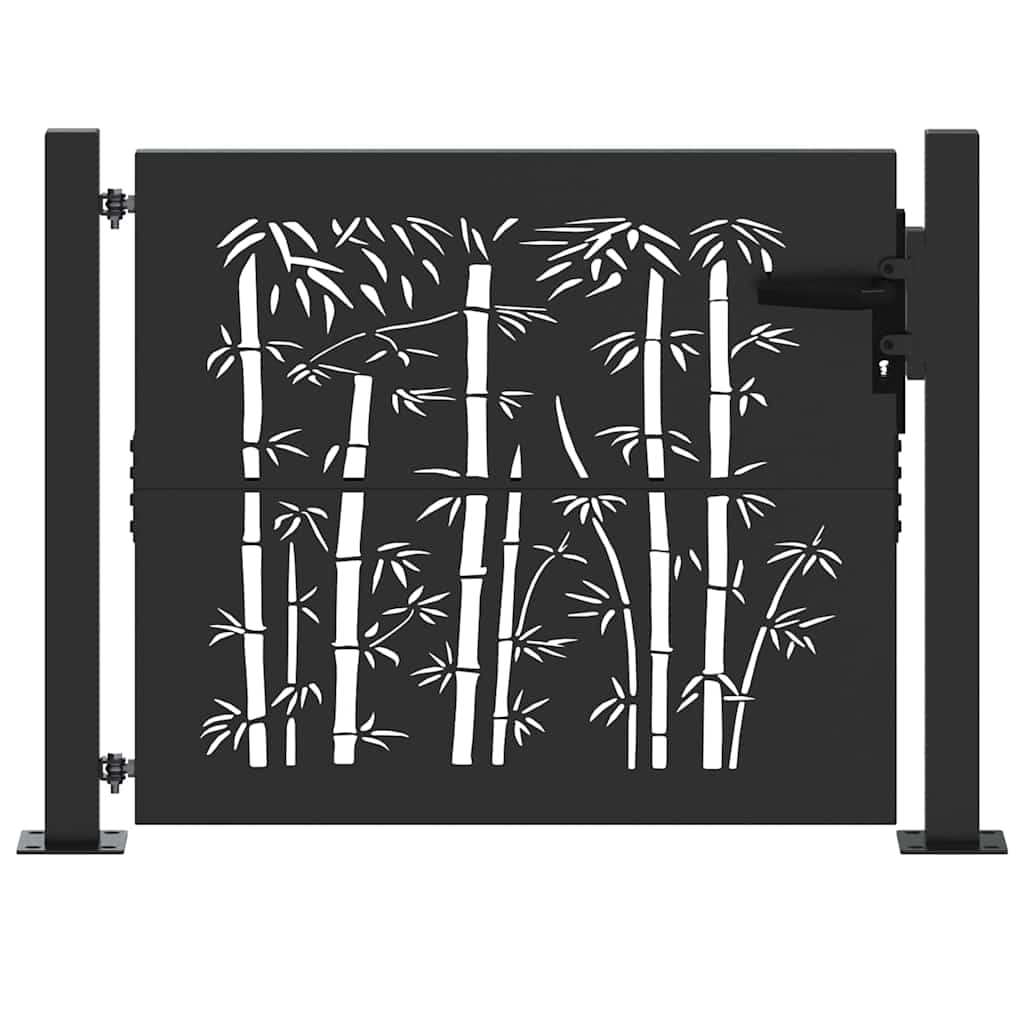 Gartentor 100x75 cm Cortenstahl Bambus-Design