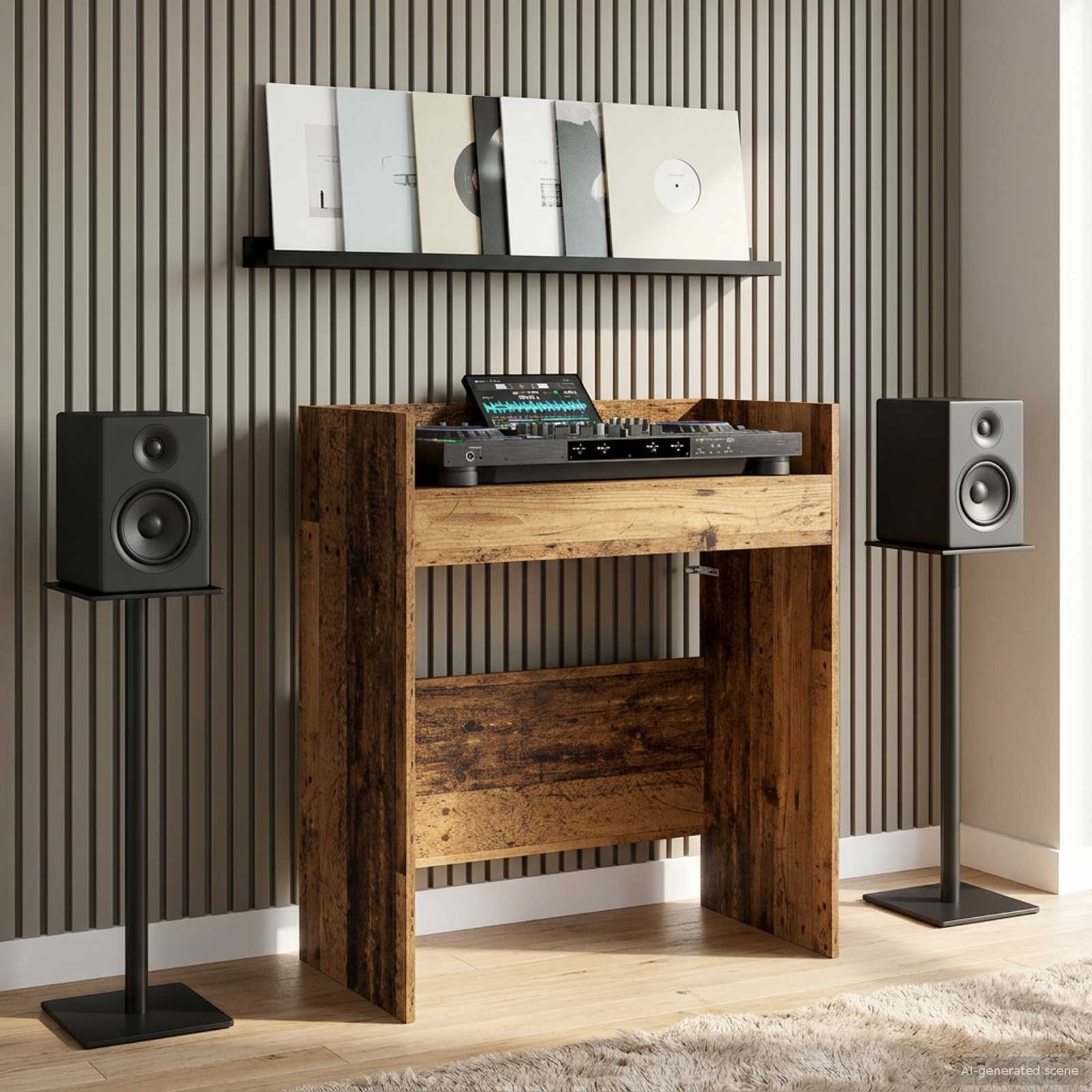 DJ Tisch Weiß 102 x 45 x 102 cm Holzwerkstoff