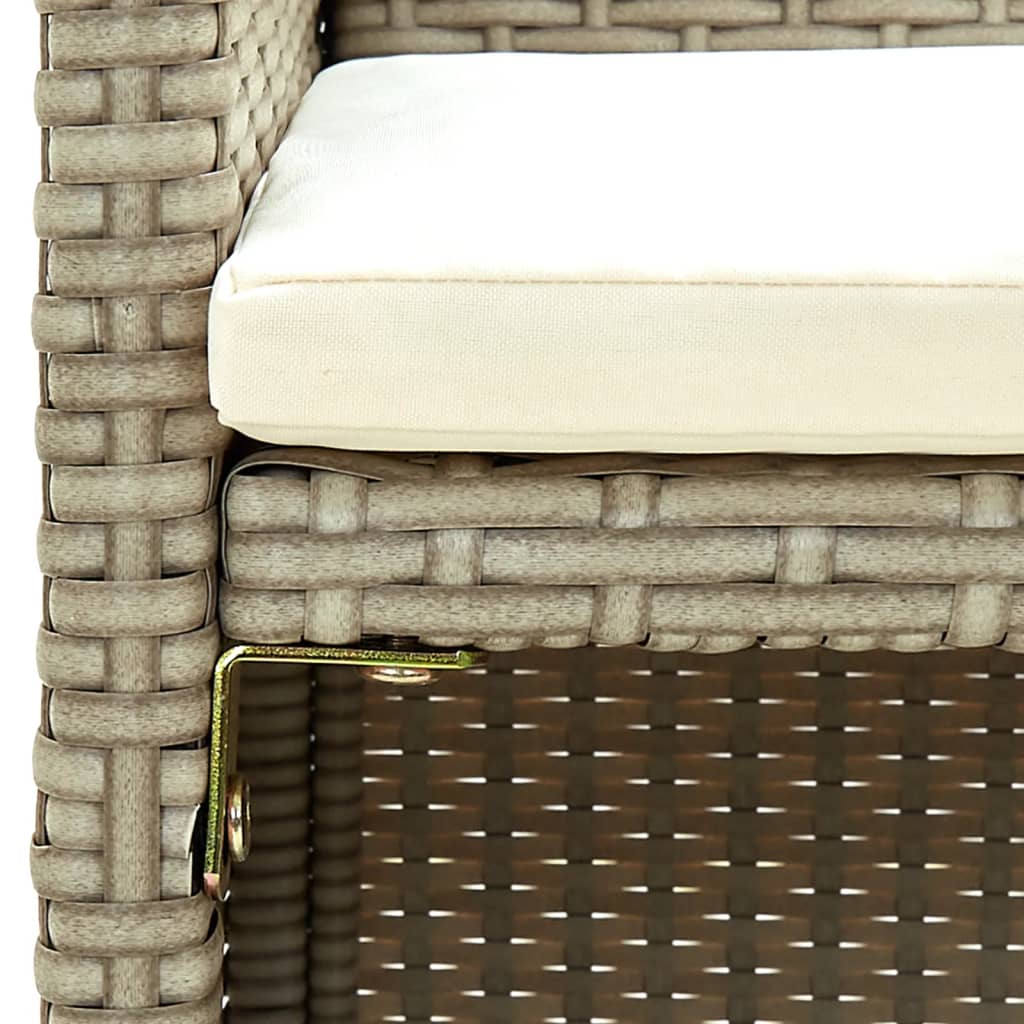 2-Sitzer-Gartensofa mit Polstern Braun Poly Rattan