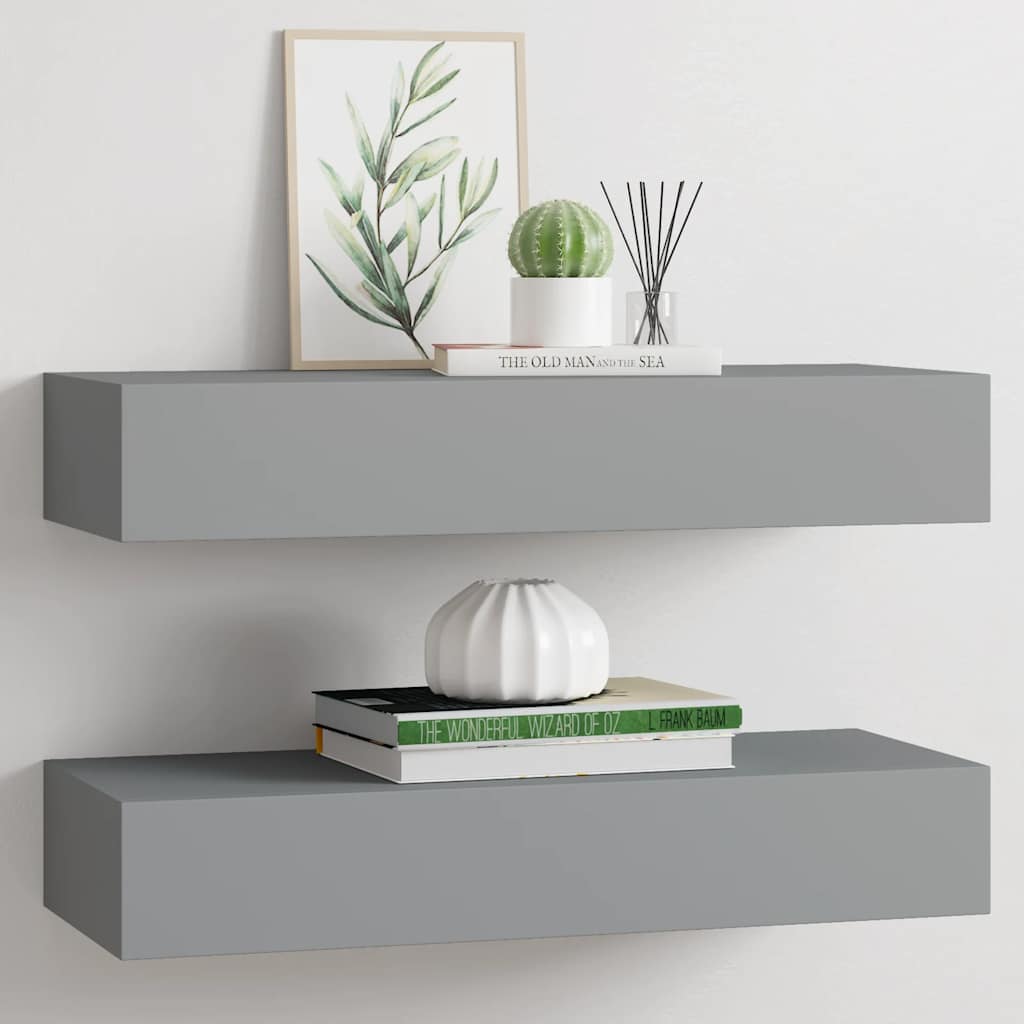 Wandregal mit Schublade Weiß 40x23,5x10 cm MDF