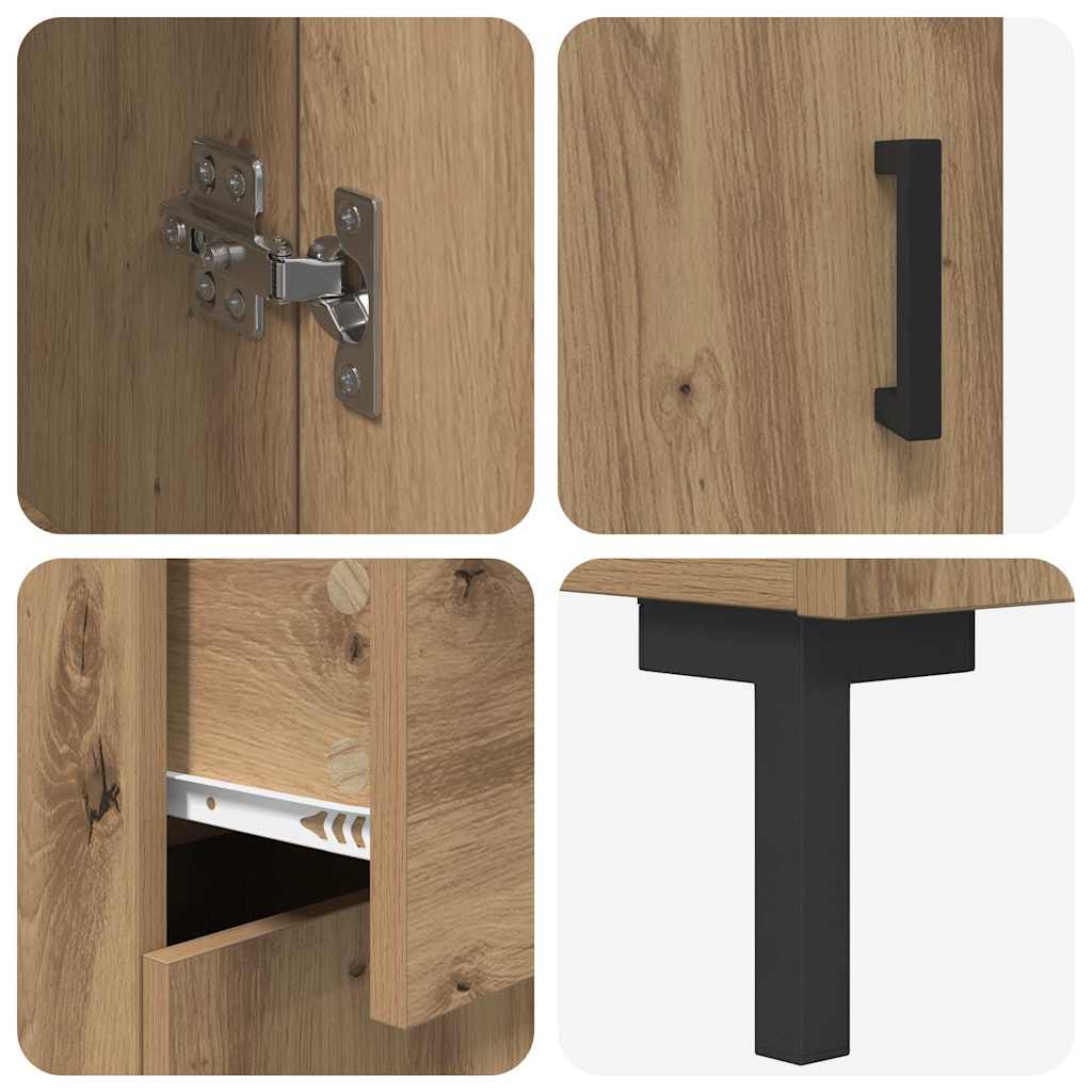 Highboard Betongrau 69,5x34x180 cm Holzwerkstoff