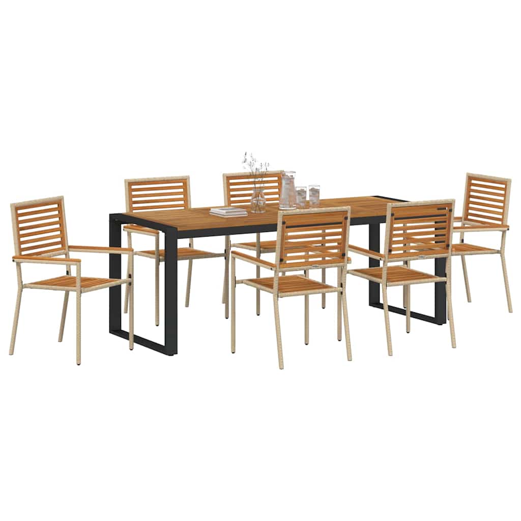 Garten Essgruppe 5 pcs Schwarz und Braun Poly-Rattan