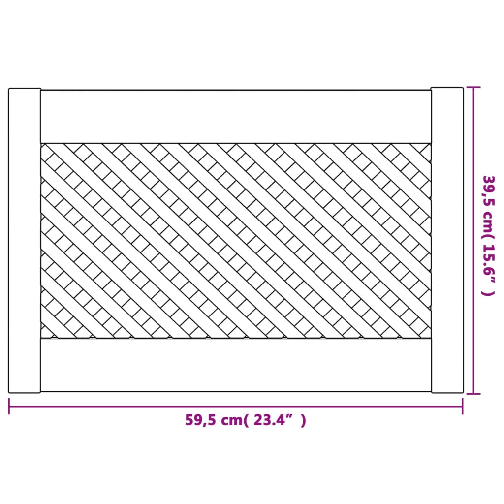 Schranktüren 2 Stk. Gitter-Design 39,5x39,5cm Massivholz Kiefer