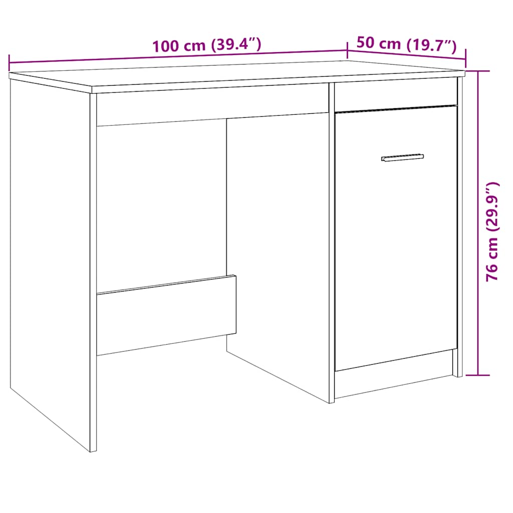 Schreibtisch Weiß 100×50×76 cm Holzwerkstoff