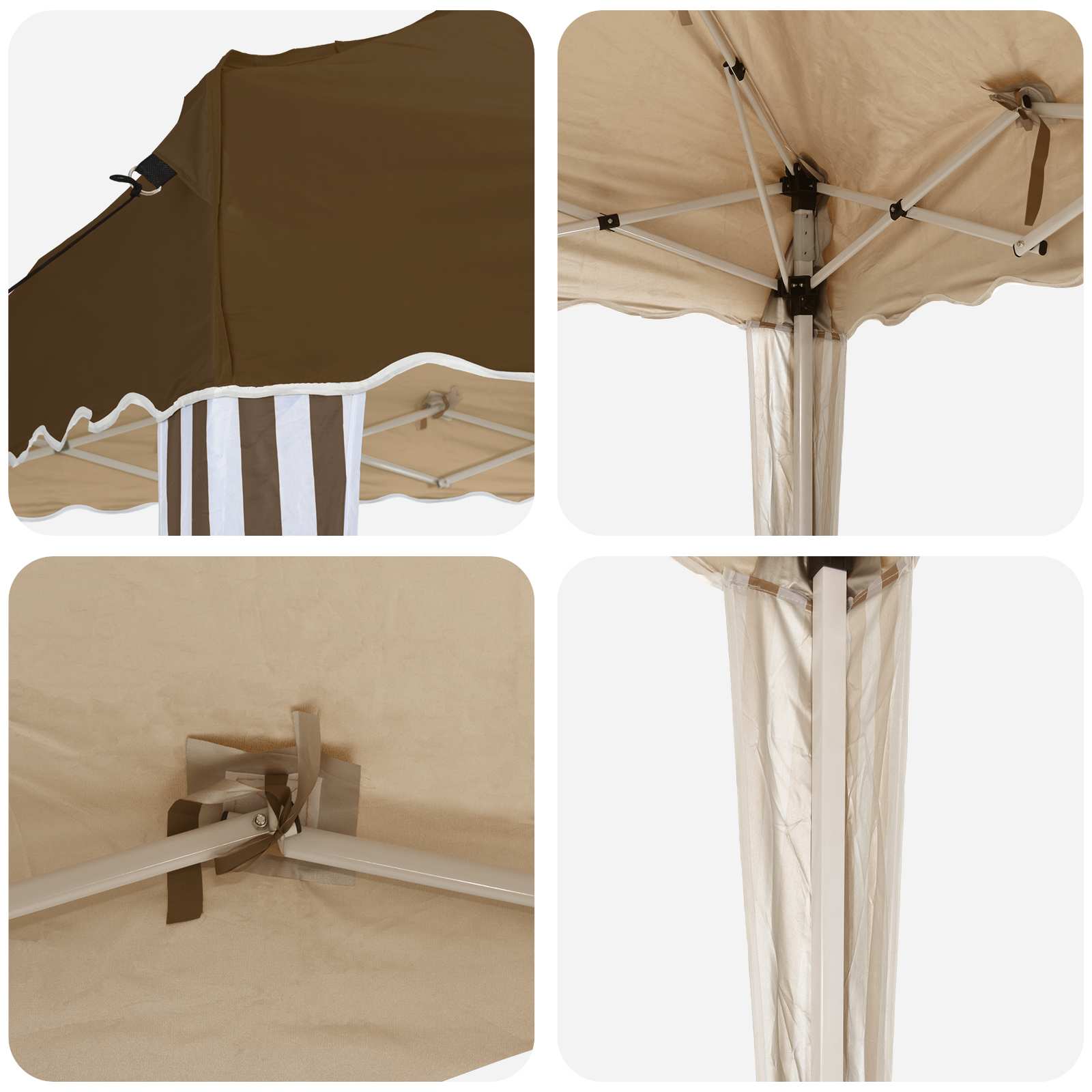 Pop-up Partyzelt 288 x 288 x 245 cm Creme Oxford-Stoff